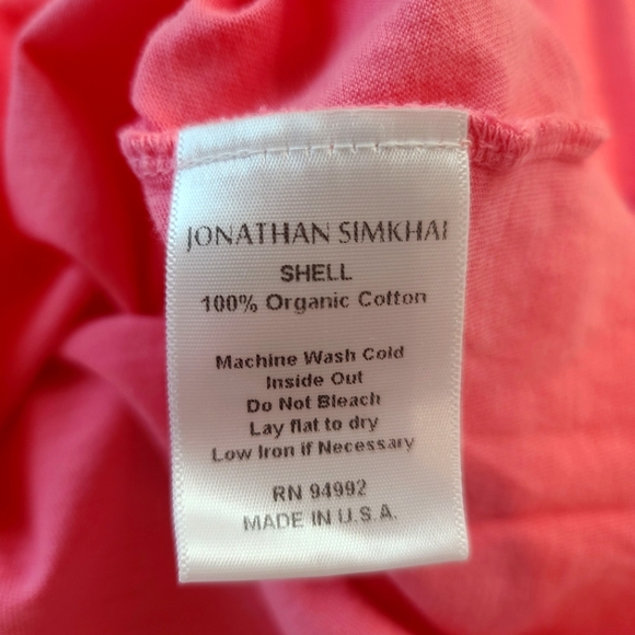 JONATHAN SIMKHAI STANDARD Kyler Shoulder Pad Organic Cotton Tee in Pink - Picture 6 of 8